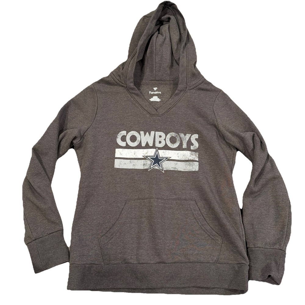FANATICS DALLAS‎ COWBOYS V-NECK HOODIE SWEATSHIRT FLEECE LINED WOMENS Medium